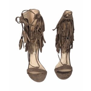 Taupe Fringe Heels From Go Jane